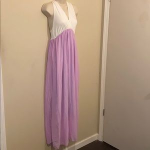 Nymphe Maxi Dress deep v neck Medium NWT